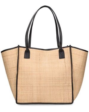 Bembien Rosa Raffia & Leather Tote Bag - Natural