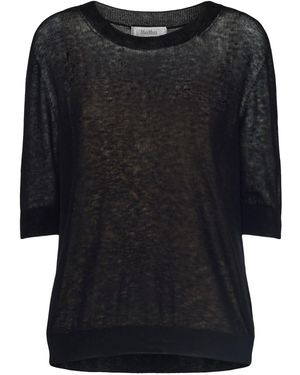 Max Mara 3/4-ärmel-oberteil Aus Wolle "negelia" - Schwarz