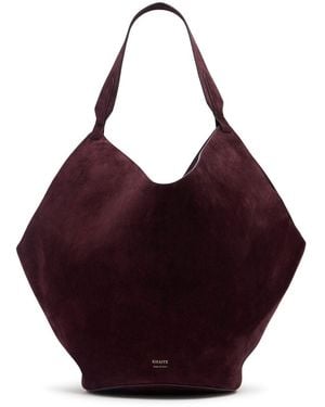 KHAITE Medium Lotus Suede Tote Bag Unique - Purple