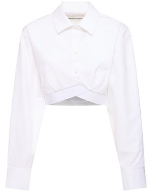 Alexander Wang Cropped Shirt W/ Twisted Hem - Weiß