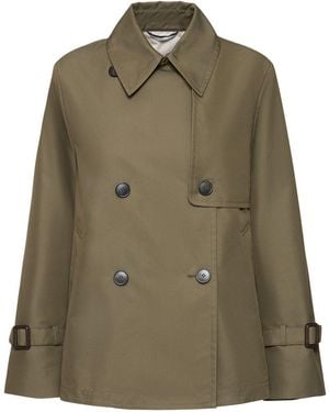 Weekend by Maxmara Biglia Gabardine Short Trench Coat - Green