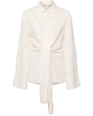 Rohe Damen Hammered Silk Blend Knotted Shirt - Weiß