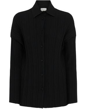 Forte Forte Crepe Plisse' Overshirt - Black