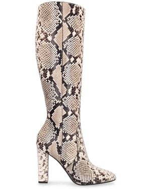 Michael Kors 110mm Carly Runway Python Print Boots - White