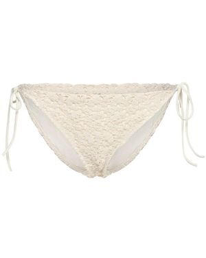 Ermanno Scervino Crocheted Bikini Bottom - White