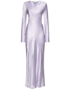 Bec & Bridge Langärmeliges Maxikleid Aus Viskosesatin "ren" - Lila