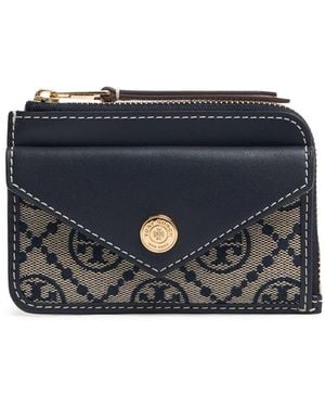 Tory Burch Damen Kartenetui Mit T-Monogramm - Blau