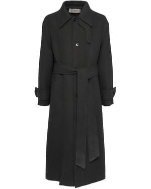 Ami Paris Herren Trenchcoat Aus Wolle - Schwarz