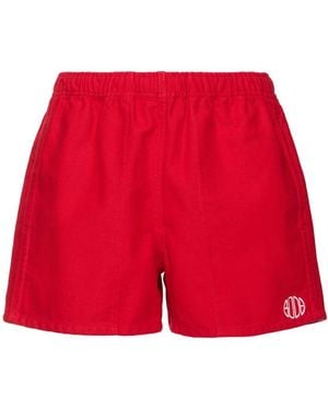 Bode Shorts Aus Twill "spring" - Rot