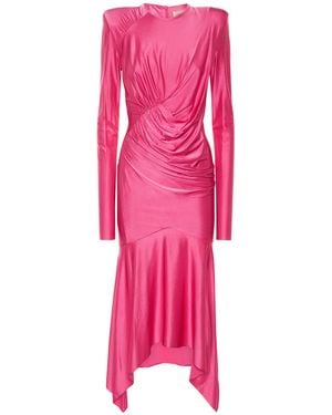 Alexandre Vauthier アシンメトリービスコースジャージードレス - ピンク