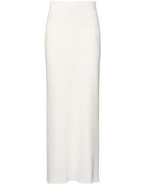 Brunello Cucinelli Fluid Linen Blend Twill Long Skirt - ホワイト