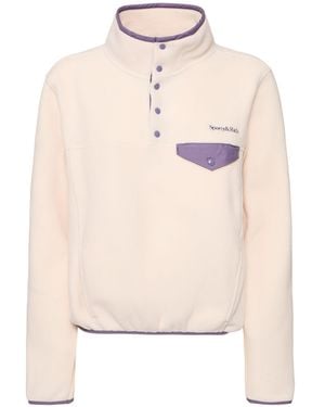 Sporty & Rich Serif Logo Tech Polo Sweatshirt - Natural