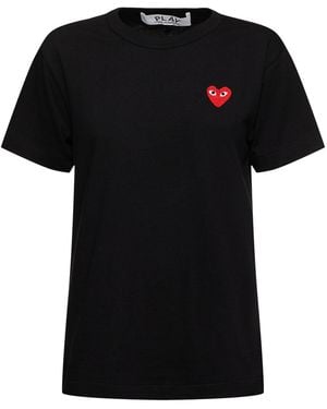 COMME DES GARÇONS PLAY Damen T-Shirt Aus Baumwolle Mit Logo - Schwarz