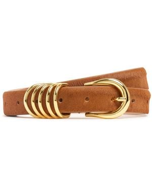 DEHANCHE Donna Hollyhock Ponyskin Belt Camel - Brown