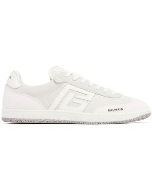 Balmain Leder -Schwan -Turnschuhe für - Weiß