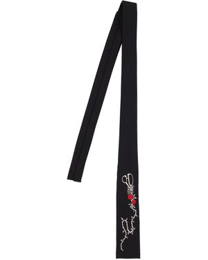 Cravate Vintage Yohji Yamamoto En Soie 100% Plissée Noir - Collection Homme, Modèle 5758AK