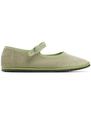 Vibi Venezia 10mm Hohe Mary Jane-loafer Aus Samt "delfina" - Grün