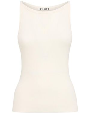 ÉTERNE Damen Tanktop Aus Baumwollmischjersey „Iris“ - Natur