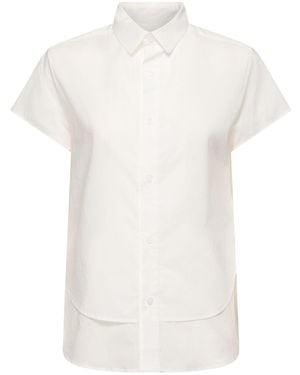 Yohji Yamamoto Double Front Hem S/s Cotton Shirt - Weiß