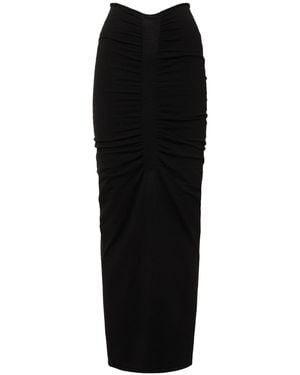 Alexander Wang Ruched Knitted Maxi Skirt - Black