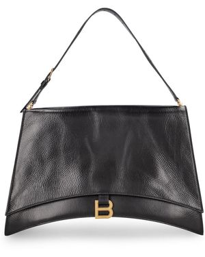 Balenciaga Large Crush Sling レザーショルダーバッグ - ブラック