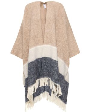 Brunello Cucinelli Damen Poncho Aus Wolle Und Alpaka - Mehrfarbig