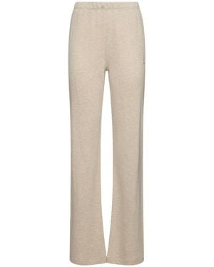 ÉTERNE Straight Cotton & Viscose Joggers - Natural