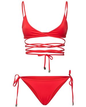 The Attico Damen Bikini Aus Lycra - Rot