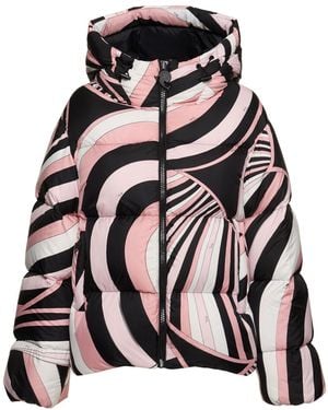 Emilio Pucci Printed Nylon Down Jacket - Black