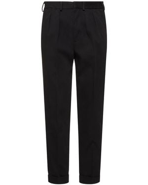 Tom Ford Hose Aus Bio-baumwollgabardine Mit Doppelfalten - Schwarz
