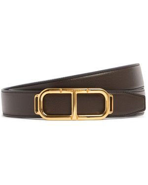 Tom Ford Stadium レザーベルト 3cm - ホワイト