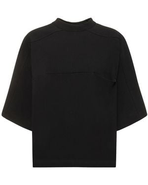 Entire studios Damen Kurzes T-Shirt Aus Bio-Baumwolle - Schwarz
