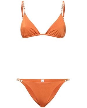 SARA CRISTINA Cowries Lycra Triangle Bikini - Orange