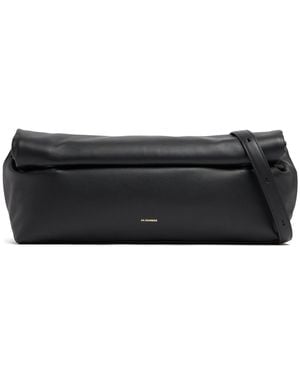 Jil Sander Medium Schultertasche Aus Weichem Leder "rollup" - Grau