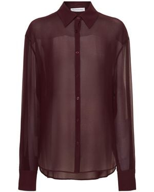 Frankie Shop Damen Peri Long Sleeve Georgette Shirt - Lila