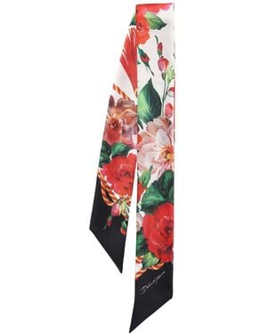 Dolce & Gabbana プリント シルク バンドースカーフ - ホワイト