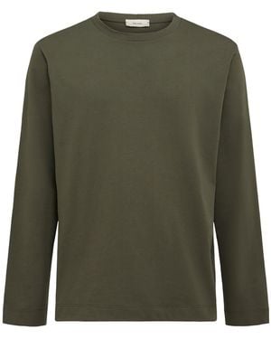 THE CORE Herren Langärmeliges T-Shirt Aus Baumwolljersey - Grün