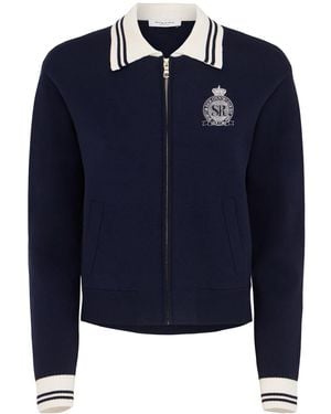 Sporty & Rich Royal Club Zipped Cardigan - Blue