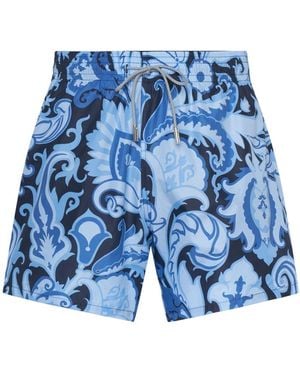 Etro Herren Badeshorts Mit Druck - Blau