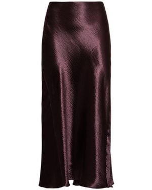 Tory Burch Satin Midi Skirt - Purple