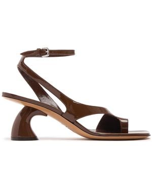 Dries Van Noten Damen 65Mm Hohe Sandaletten Aus Lackleder - Weiß