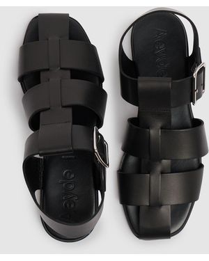 Hereu Pedra レザーフィッシャーマンサンダル 20mm ブラック | Lyst