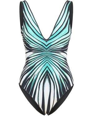 Roberto Cavalli Damen Badeanzug Aus Nylonmischung „Ray Of Sea“ - Blau