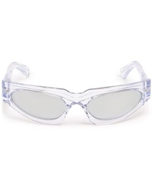 Kuboraum E21 Round Acetate Sunglasses - White