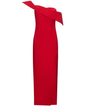 Roland Mouret アシンメトリーウール&シルクスリットドレス - レッド