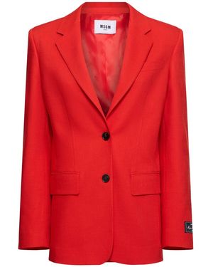 MSGM ビスコースブレンドブレザー - レッド