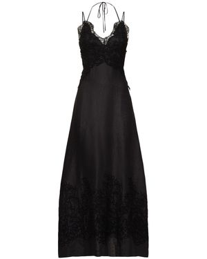 Ermanno Scervino リネンロングドレス - ブラック