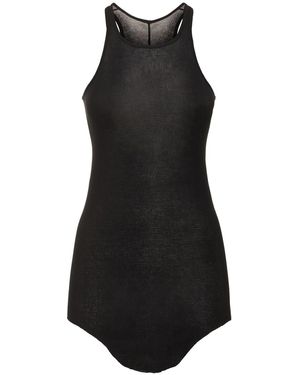 Rick Owens Basic コットンリブジャージーリブタンクトップ - ブラック