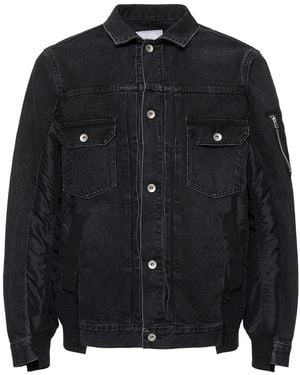 Sacai Denim & Nylon Twill Jacket - Black