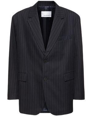 Frankie Shop Beo Pinstriped Tech Blend Blazer - Black